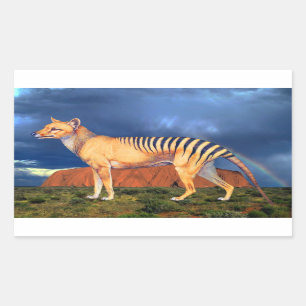 Pegatina Rectangular Tigre de Tasmania