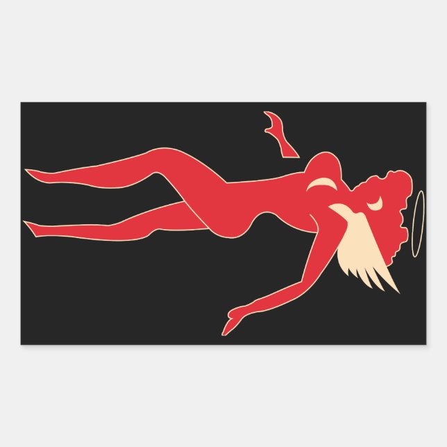 Pegatina Rectangular Tigres voladores - Ángel del infierno (Anverso)