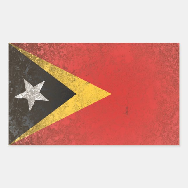 Pegatina Rectangular Timor Oriental (Anverso)