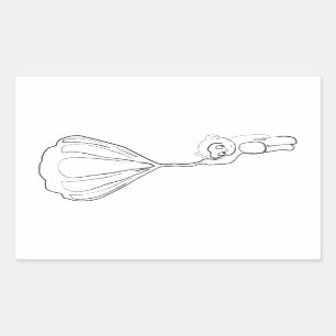 Pegatina Rectangular tinta de globo aerostático de mono