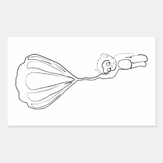 Pegatina Rectangular tinta de globo aerostático monocasco (Anverso)