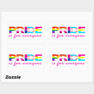 Pegatina Rectangular Tipografía de colores arcoiris del orgullo LGBTQ