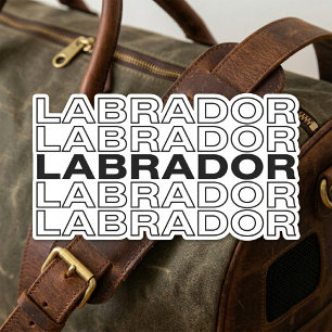 Pegatina Rectangular Tipografía Gráfica Moderna y Negrita de Labrador