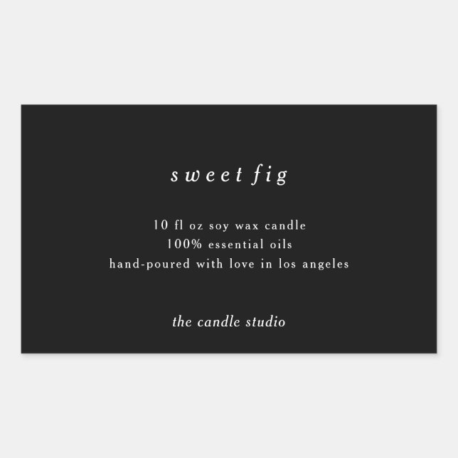 Pegatina Rectangular Tipografía moderna Cosméticos de Velas de Embalaje (Anverso)