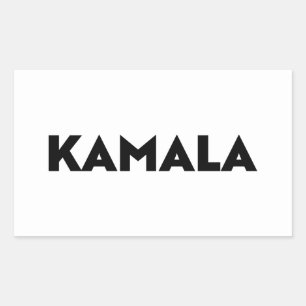 Pegatina Rectangular Tipografía moderna de Kamala blanco minimalista