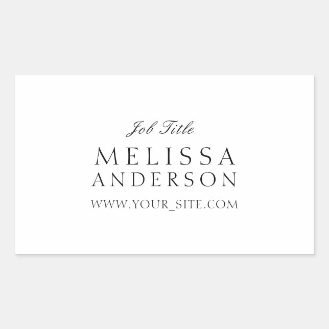 Pegatina Rectangular Tipografía profesional (Anverso)