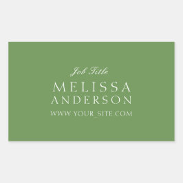 Pegatina Rectangular Tipografía profesional Moss Green