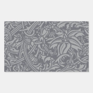 Pegatina Rectangular Tistle escocés Knot William Morris Style