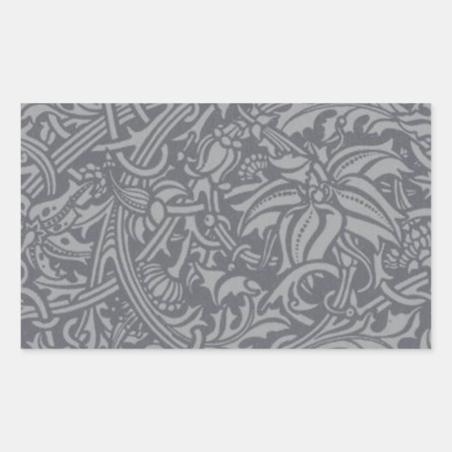Pegatina Rectangular Tistle escocés Knot William Morris Style (Anverso)