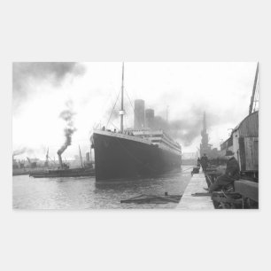Pegatina Rectangular Titanic en los muelles de Southampton