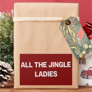 Pegatina Rectangular Todas las señoras de Jingle divertidas de Navidad 