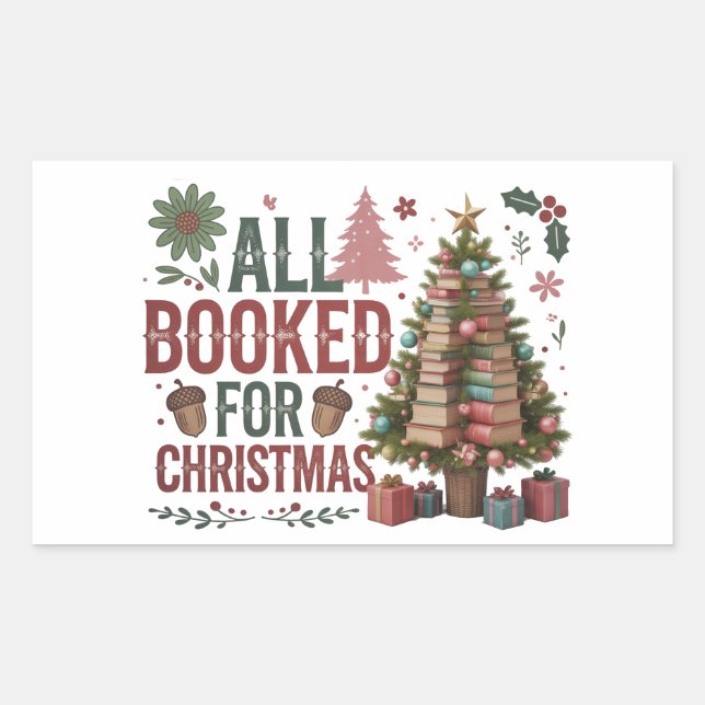 Pegatina Rectangular Todo Reservado Para Navidades | Lectura festiva fe (Anverso)