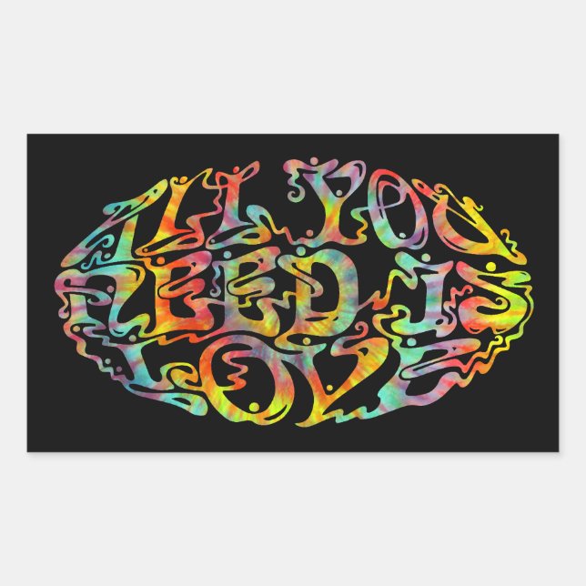 Pegatina Rectangular Todos necesitan amor III (Anverso)