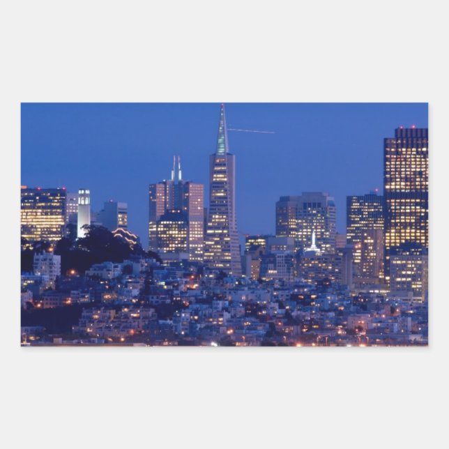 Pegatina Rectangular Tomada del techo de la prisión de Alcatraz (Anverso)