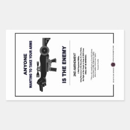 Pegatina Rectangular Tomando las armas - 2ª enmienda