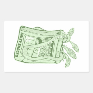 Pegatina Rectangular Tonelada de tentempié salado de sardinas