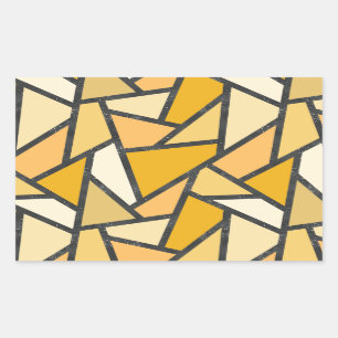 Pegatina Rectangular Tonos de vidrio manchado amarillo