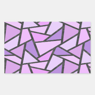 Pegatina Rectangular Tonos de vidrio manchado de lilas