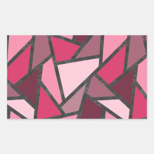 Pegatina Rectangular Tonos de vidrio tintado rosa