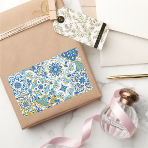 Pegatina Rectangular tonos mediterráneos/ azulejos