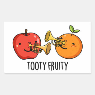 Pegatina Rectangular Tooty Fruity Funny Fruit Músico Pun