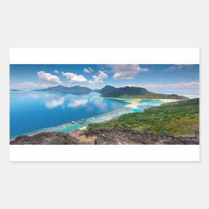 Pegatina Rectangular Top de la hermosa vista el   de la isla de Bohey
