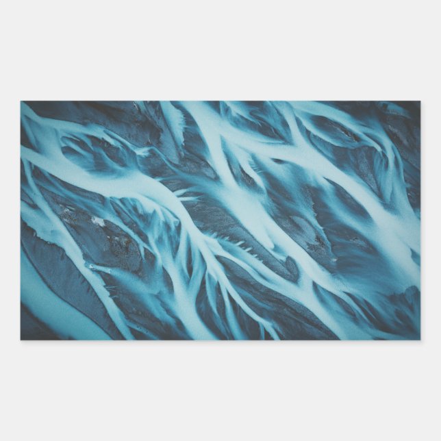 Pegatina Rectangular Topografía neozelandesa de arriba (Anverso)