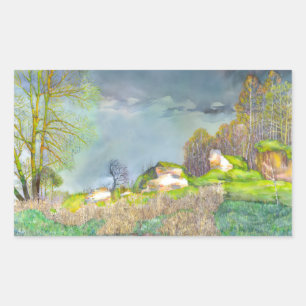 Pegatina Rectangular Tormenta eléctrica de primavera