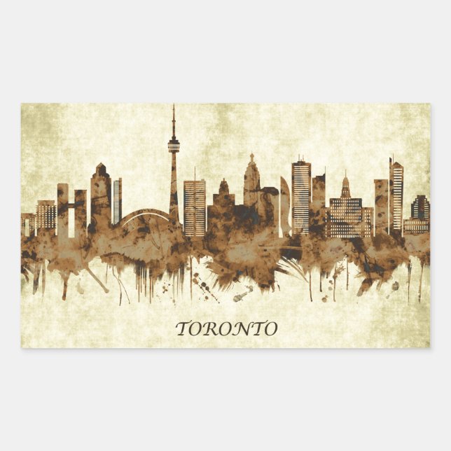 Pegatina Rectangular Toronto Canada Cityscape (Anverso)