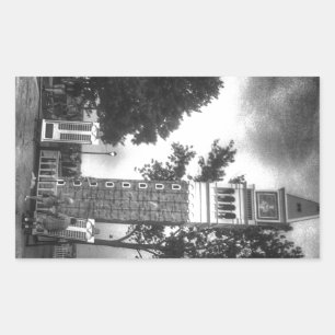 PEGATINA RECTANGULAR TORRE BLANCA Y NEGRA