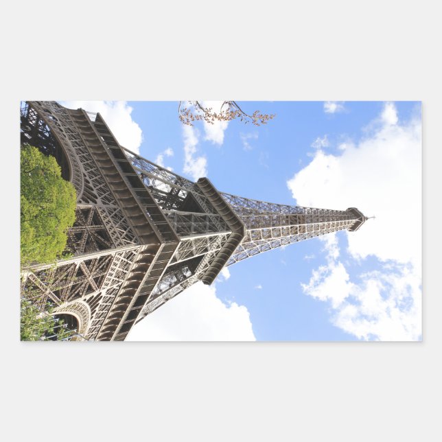 Pegatina Rectangular Torre Eiffel (Anverso)