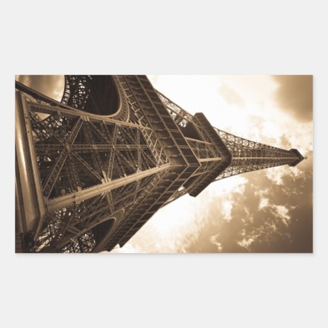 Pegatina Rectangular Torre Eiffel París (Anverso)