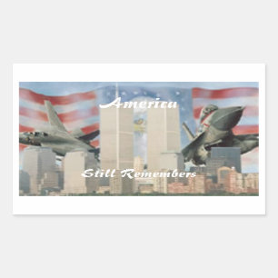 Pegatina Rectangular Torres gemelas 9/11 Pegatinas de recuerdo