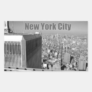 Pegatina Rectangular Torres gemelas World Trade Center NYC