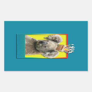 Pegatina Rectangular Torta de cumpleaños - Koala