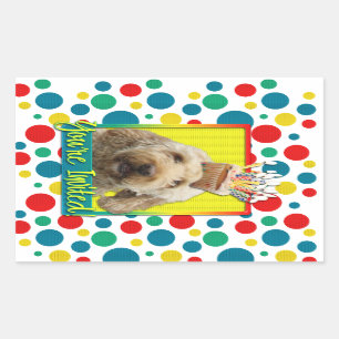 Pegatina Rectangular Torta de invitaciones - GoldenDoodle