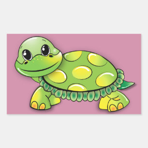Pegatina Rectangular Tortuga