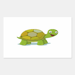 Pegatina Rectangular Tortuga del dibujo animado