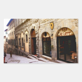 Pegatina Rectangular Toscana. Italia. Cortona.