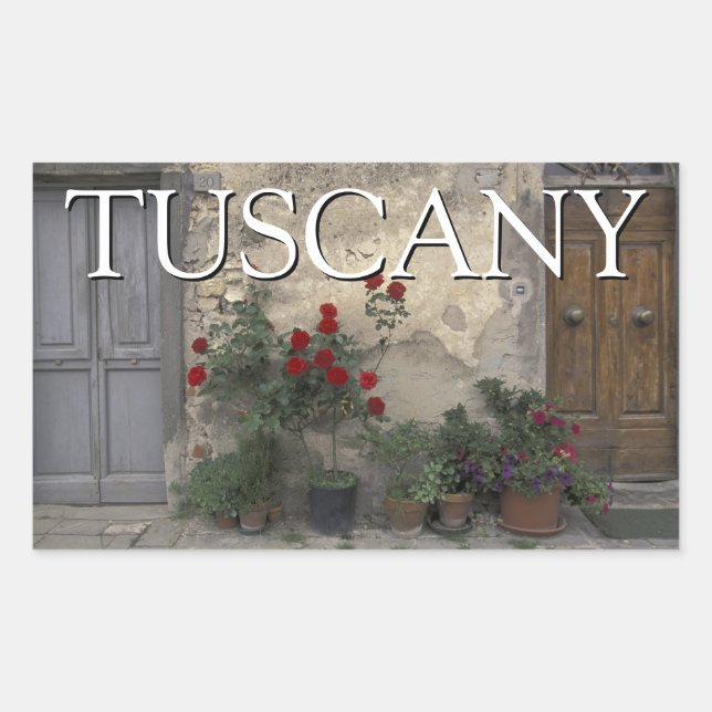 Pegatina Rectangular Toscana, Italia | Puerta toscana (Anverso)