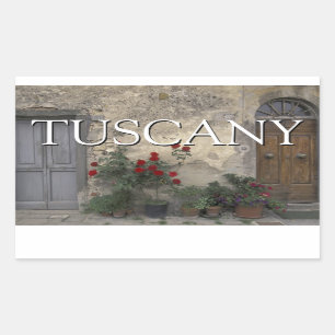 Pegatina Rectangular Toscana, Italia   Puerta toscana