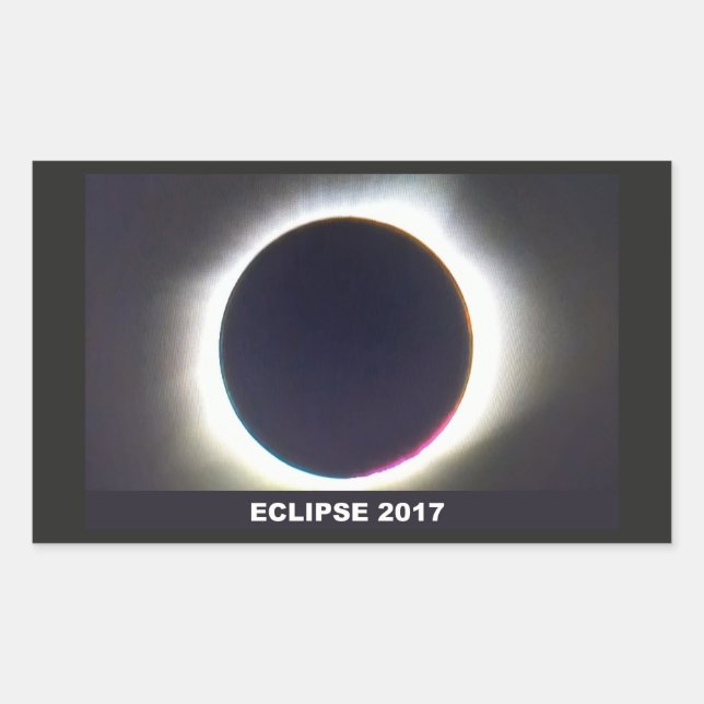 Pegatina Rectangular Total de Pegatinas del eclipse solar 2017 (Anverso)