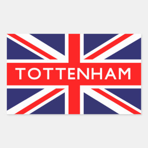Pegatina Rectangular Tottenham : Bandera británica