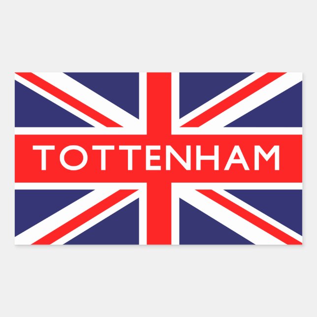 Pegatina Rectangular Tottenham : Bandera británica (Anverso)
