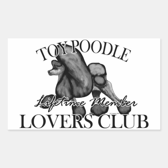 Pegatina Rectangular Toy Poodle Lovers Club Black (Anverso)
