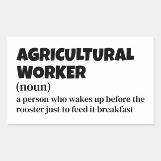 Pegatina Rectangular Trabajador agrícola - Definición divertida