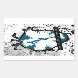 Pegatina Rectangular trabajador de los servicios médicos de la