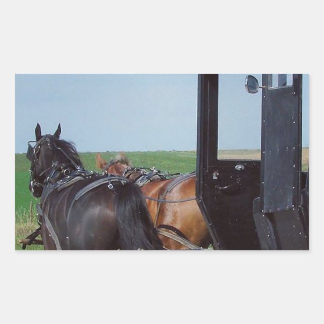 Pegatina Rectangular Trabajar juntos (Anverso)