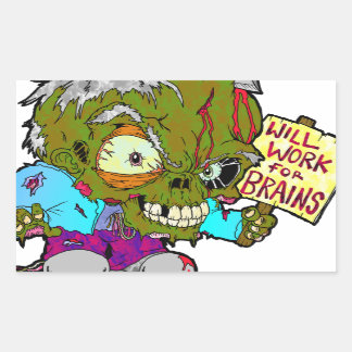 Pegatina Rectangular Trabajará para los cerebros