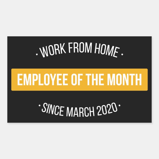 Pegatina Rectangular Trabajo del empleado del hogar del mes II (Anverso)